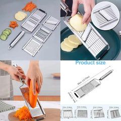 5-in-1 Multi-Functional Vegetable Slicer & Grater – Adjustable Mandoline Cutter Rs 462
