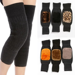 (Pair)Unisex Women Men’s Cashmere Wool Knee Brace Pads | Winter Warm Thermal Knee Warmers Velvet Knee Protector (Random Color)